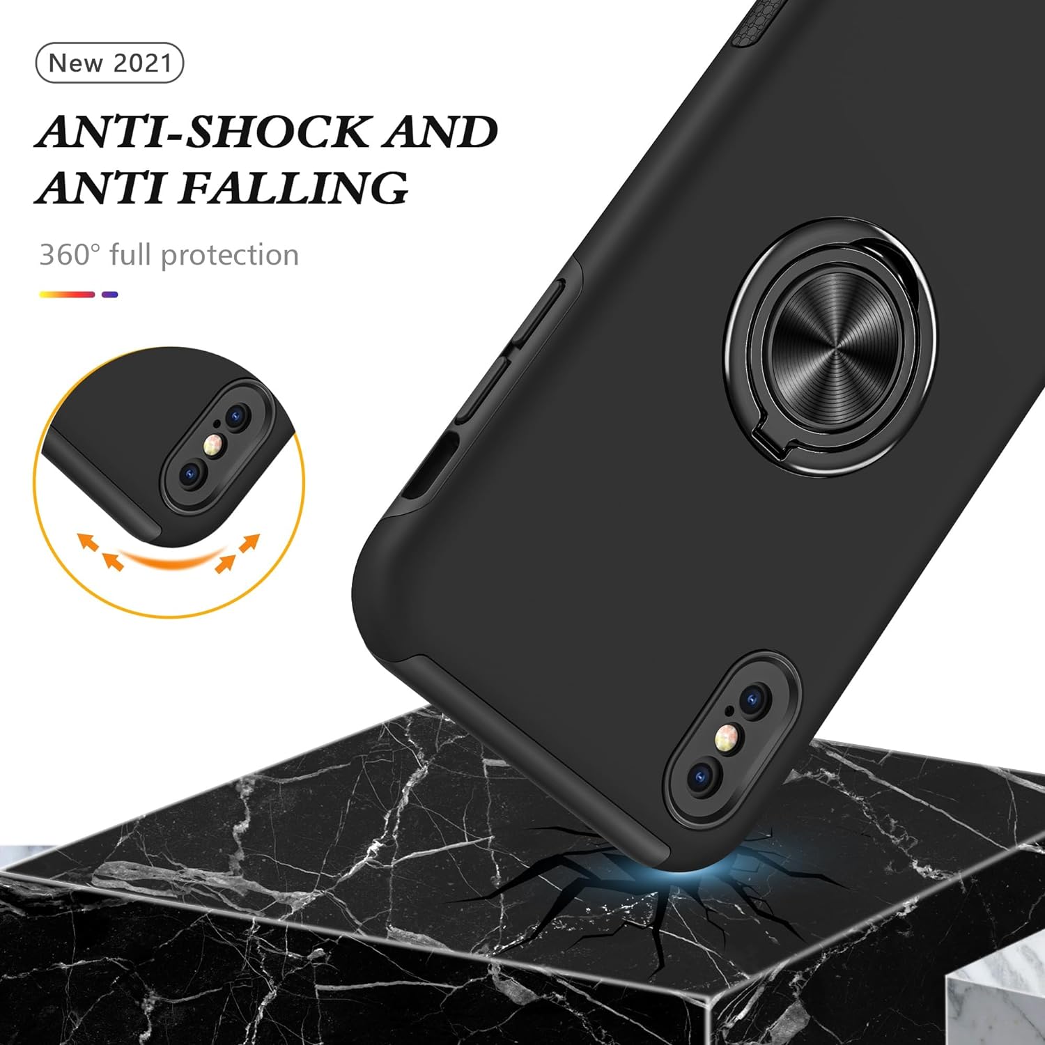 Coque hybride magnétique invisible pour iPhone X / XS Coque hybride magnétique invisible pour iPhone X / XS
